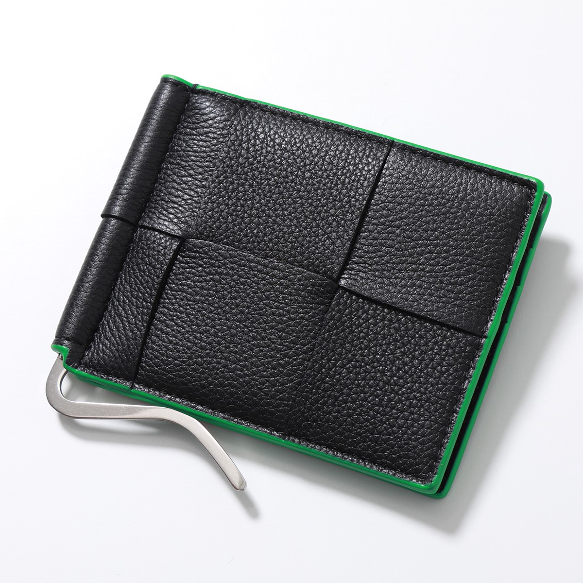 ボッテガヴェネタ マネークリップ 二つ折り財布 黒×オレンジ ボッテガ