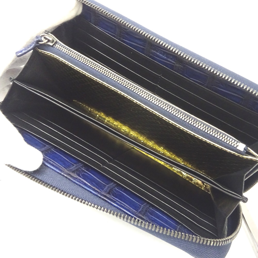 楽天市場】池田工芸 ラウンドファスナー長財布 藍染め クロコダイル 一