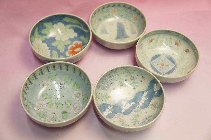 楽天市場】五代 佐藤走波 染錦絵変わり 組鉢揃 : 食器のみつはた