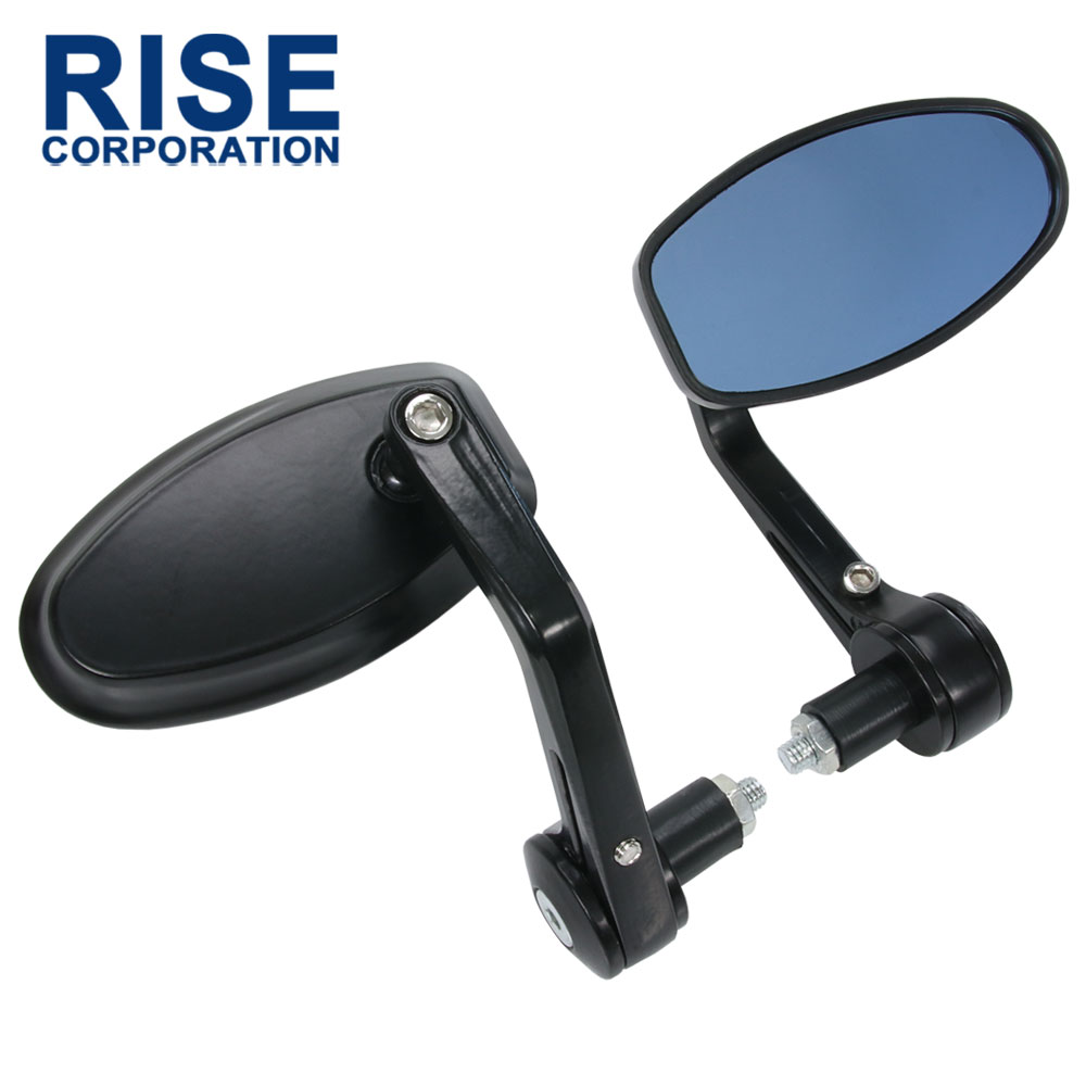 楽天市場】汎用 オーバルバーエンドミラー ブラック マットブラック