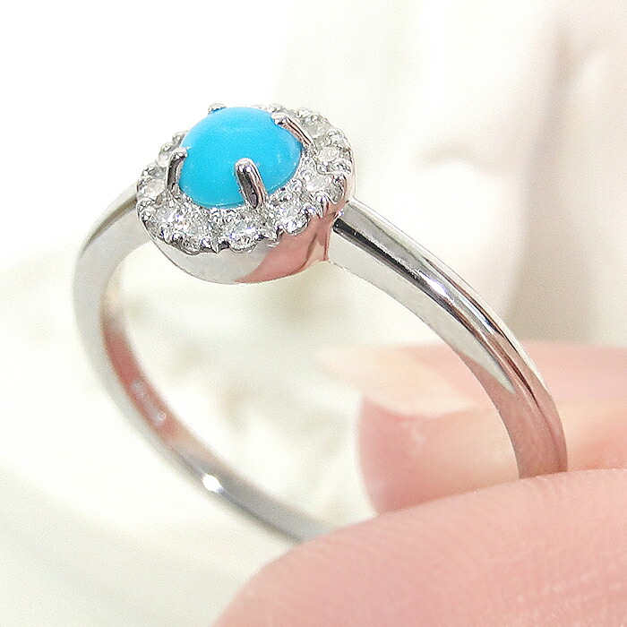 楽天市場】【Pt900】トルコ石＆ダイヤモンド リング【0.10ct