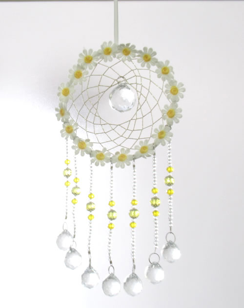 楽天市場】ドリームキャッチャー サンキャッチャー ホワイトフラワー