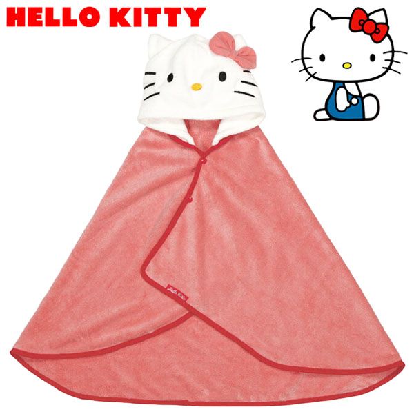 楽天市場】ハローキティ 吸水速乾 フード付きバスポンチョ キッズ
