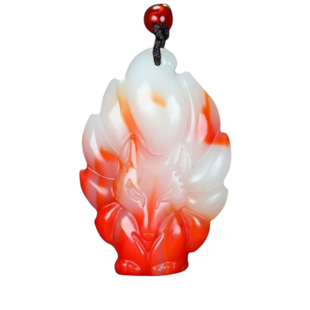 楽天市場】【普通郵便発送】 ネックレス 赤翡翠 九尾 キツネ 首輪 紐