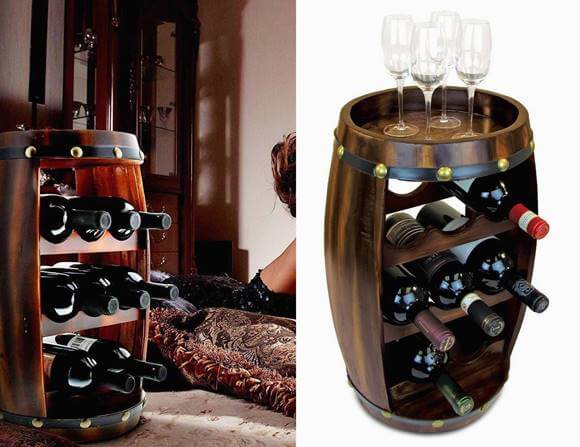 楽天市場】樽型テーブル ワインラック ボトルラック ウッドバレル