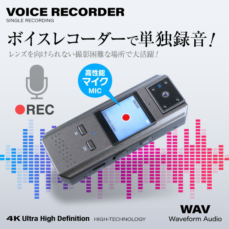 楽天市場】4K ペンクリップビデオカメラ 小型カメラ [GX-121] 防犯