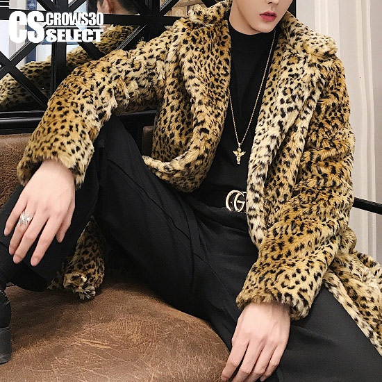 楽天市場】ファーコート メンズ レオパード 豹柄 総柄 ロングコート