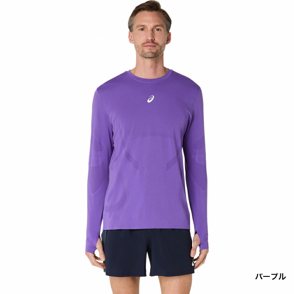 楽天市場】アシックス メンズ 陸上/ランニング 長袖Tシャツ ROAD