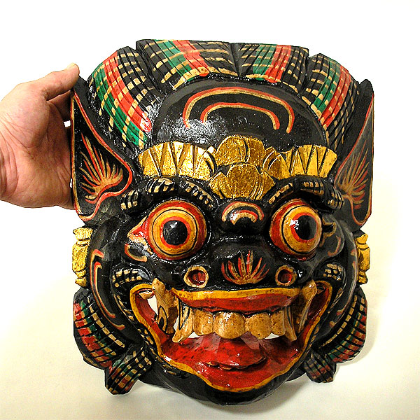 木製彫刻マスク 波状デザイン 一枚物 木製彫刻マスク 波状デザイン 一枚物