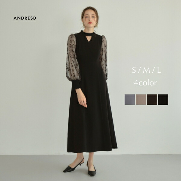 楽天市場】【公式】 ANDRESD アンドレスド 【 sleeve embroidery dress