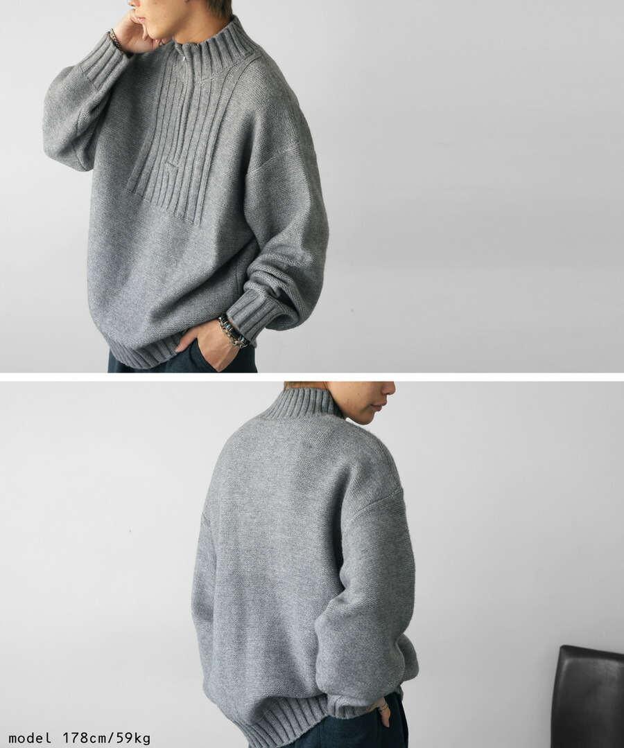 楽天市場】ハーフジップニット ニット メンズ トップス 長袖 送料無料