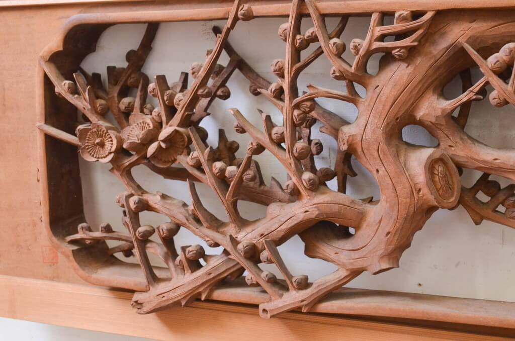 楽天市場】▽現状販売▽ アンティーク建具 両面彫刻欄間 2枚 セット