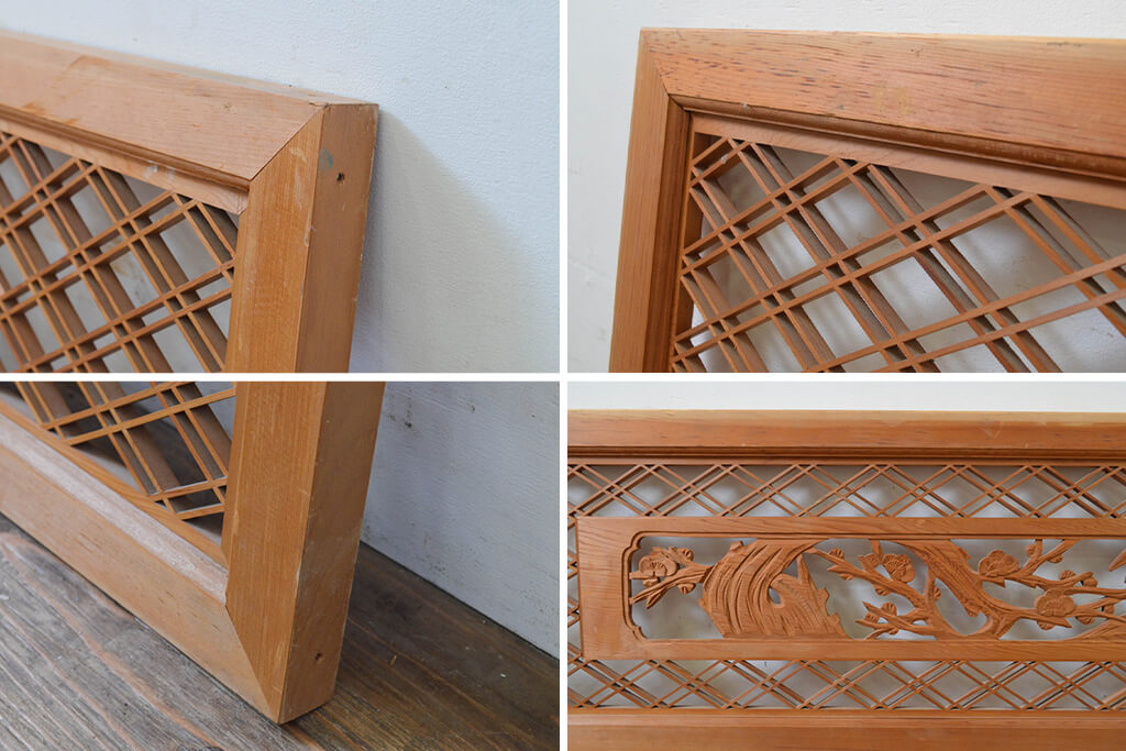 楽天市場】▽現状販売▽ アンティーク建具 欄間 2枚セット 組子入り