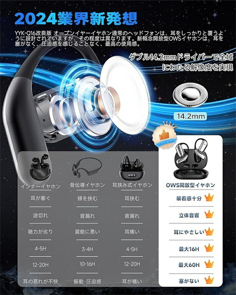 楽天市場】☆最新Bluetooth 5.4骨伝導イヤホン／ワイヤレスイヤホン