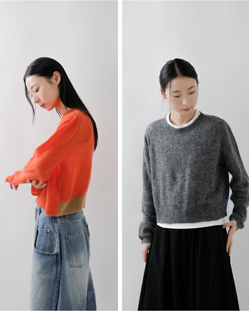 楽天市場】CYAN TOKYO シアントーキョー ウール モヘア 配色 ショート