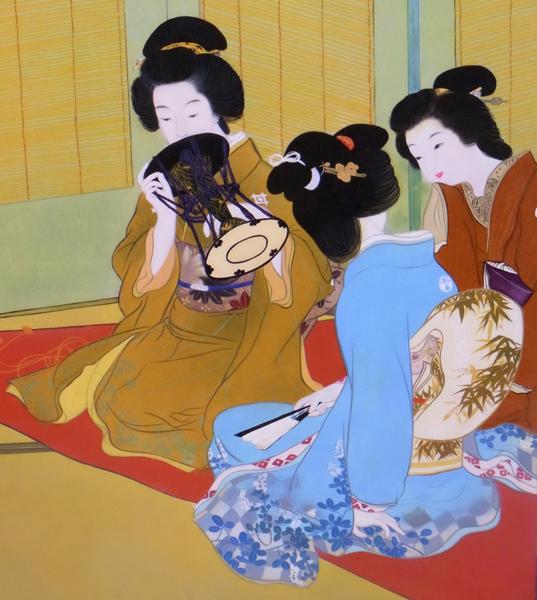 楽天市場】漆絵 上村松園の名作_舞仕度 NH224 : 絵画制作専門