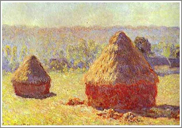 楽天市場】手描き 油絵 複製画 模写 クロード・モネ「積みわら～朝