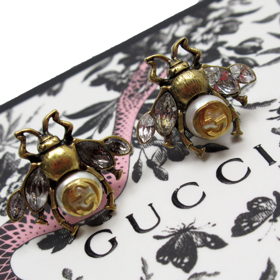 楽天市場】グッチ GUCCI ピアス Bee ハチ メタル/フェイクパール