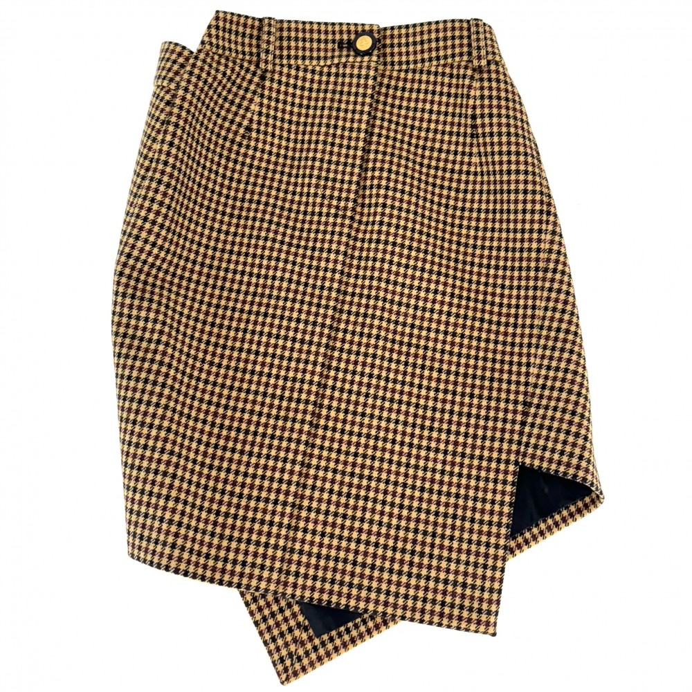 楽天市場】バレンシアガ スカート レディース 千鳥格子 アシンメトリー