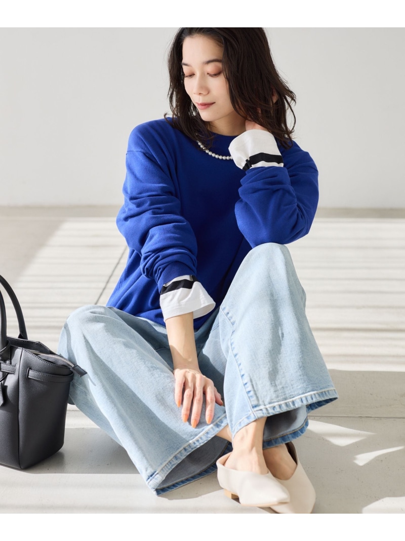 楽天市場】ソフトウエストワイドデニムパンツ【一部店舗限定