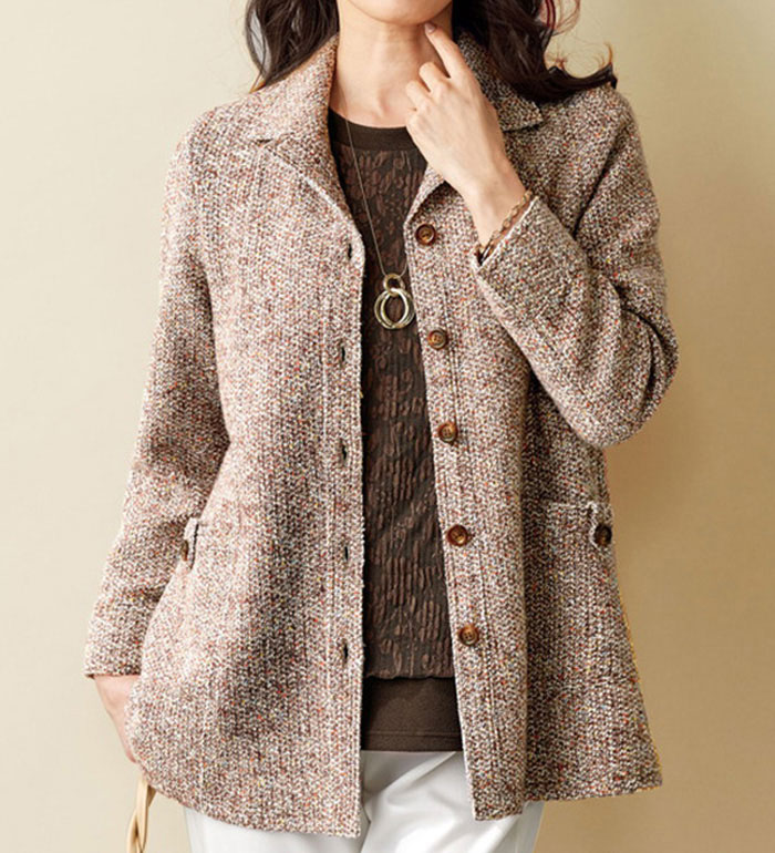 楽天市場】ジャケット ミックスツイード調ジャケットアンサンブル(M