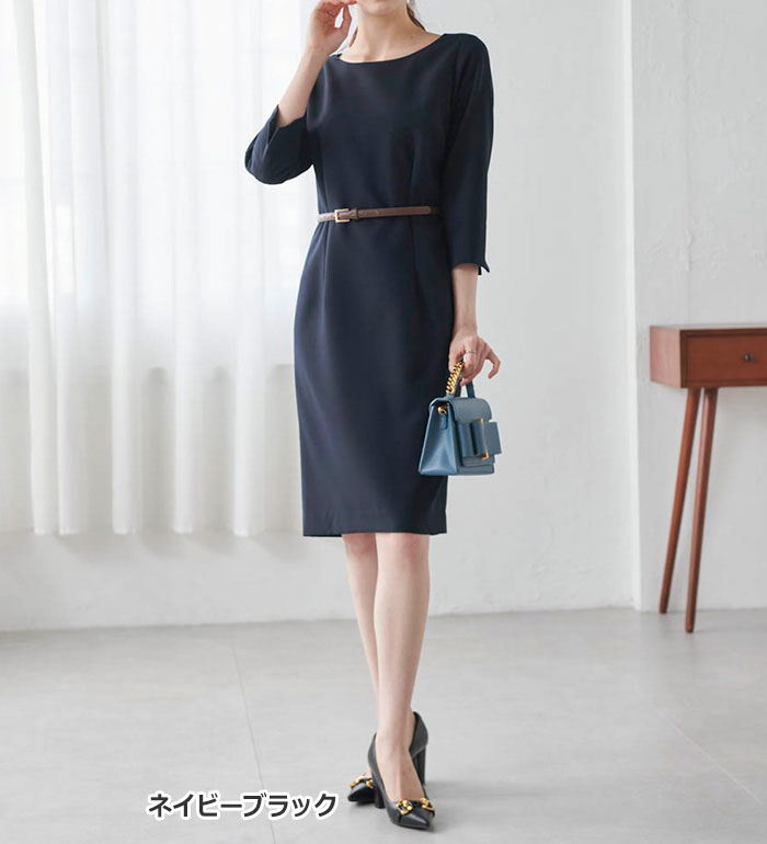 楽天市場】ワンピース M L LL 3L 洗える！ベルト付タイトワンピース M