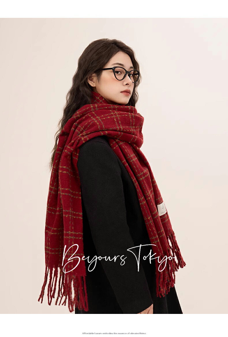 楽天市場】【クリスマス限定】マフラー レディース 大判 赤色 ストール