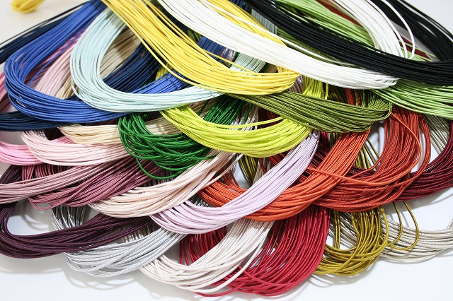 楽天市場】正絹無地レース糸 10本組(色番号1～) 長さ2.1m 組紐 組み紐