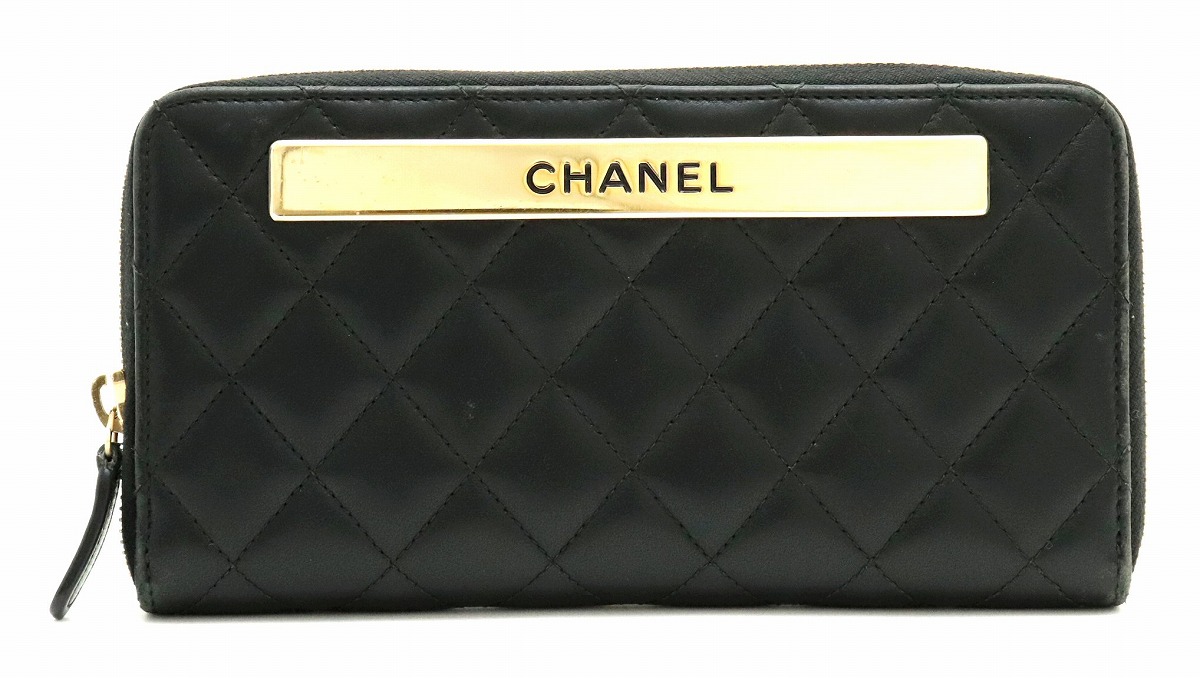 楽天市場】【財布】CHANEL シャネル マトラッセ ロゴプレート