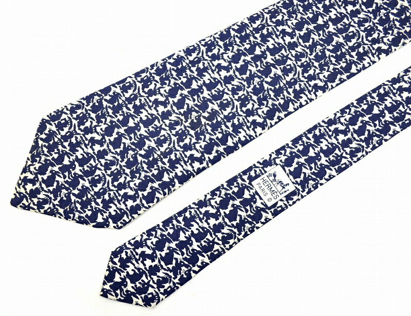 楽天市場】HERMES エルメス ネクタイ うさぎ 総柄 アニマルモチーフ