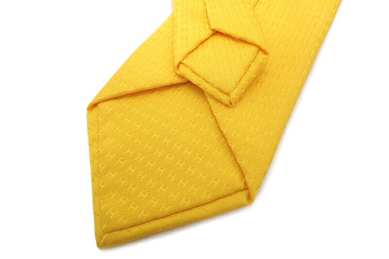 楽天市場】HERMES エルメス ネクタイ シルク100% H総柄 黄 イエロー