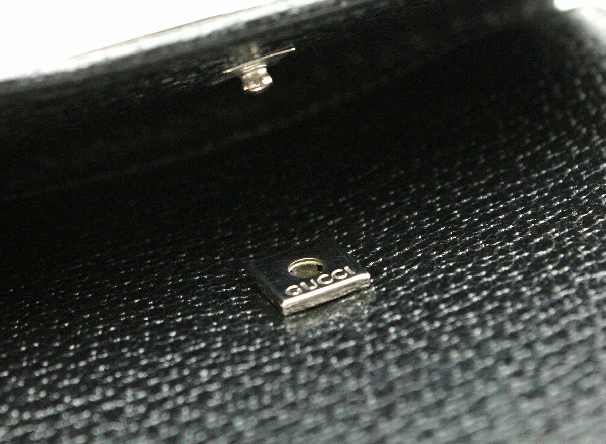 楽天市場】【財布】GUCCI グッチ ロゴ レザー 3つ折財布 ブラック 黒