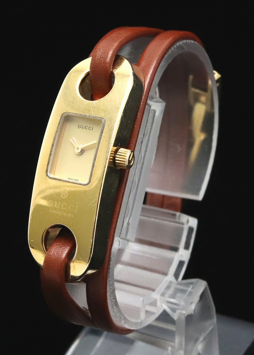 楽天市場】【ウォッチ】GUCCI グッチ SS ゴールド文字盤 革ベルト