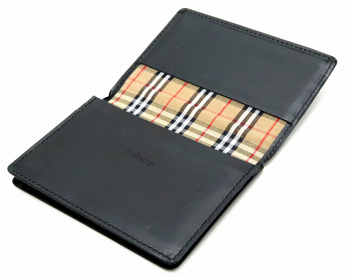 BURBERRY ブラック 名刺入れ 新品 レザー ノバチェック 楽天市場