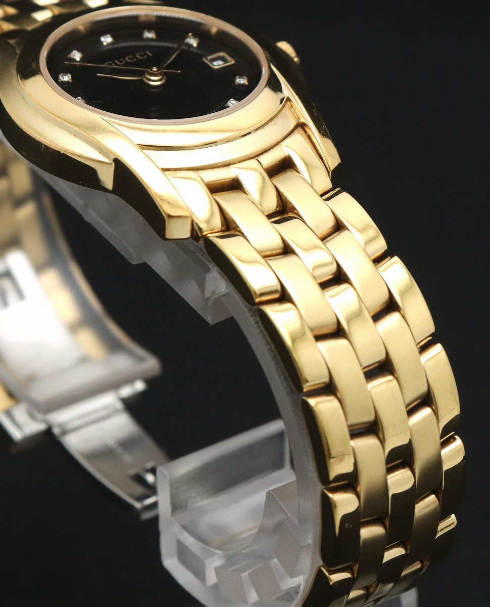 楽天市場】【ウォッチ】GUCCI グッチ デイト 11Pダイヤ ブラック文字盤