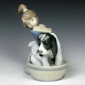 楽天市場】リヤドロ（Lladro リアドロ 陶器人形 置物） 犬と少女