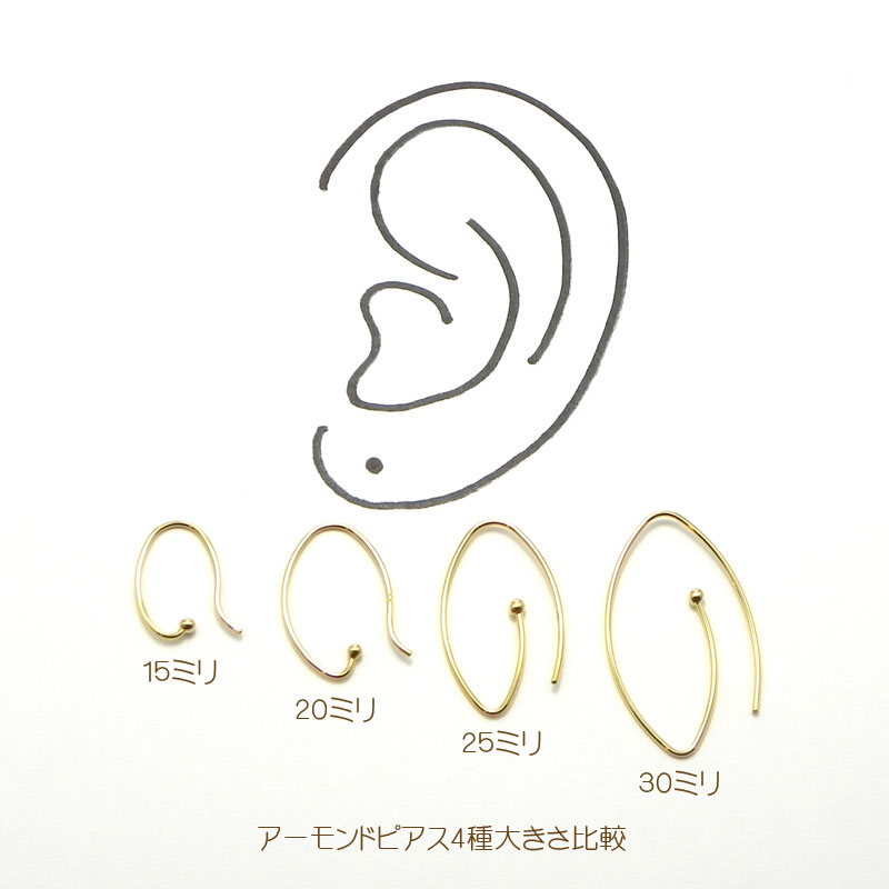 楽天市場】【ピアス】K22ミニミニアーモンドピアスフックピアス