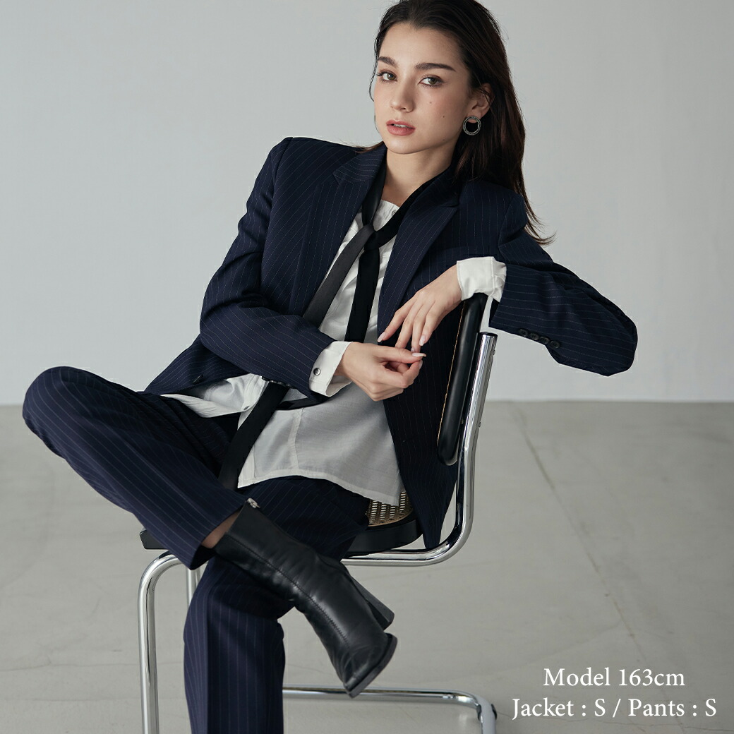 楽天市場】スーツ レディース ストライプ ネイビー 紺 BOYSHE Stripe