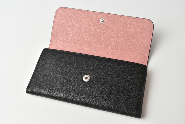 楽天市場】トッズ 財布 三つ折り TOD'S 長財布 レザー ブラック/ピンク