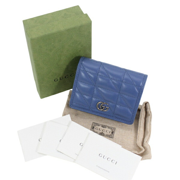 楽天市場】グッチ 二つ折り財布 コンパクトウォレット GGマーモント