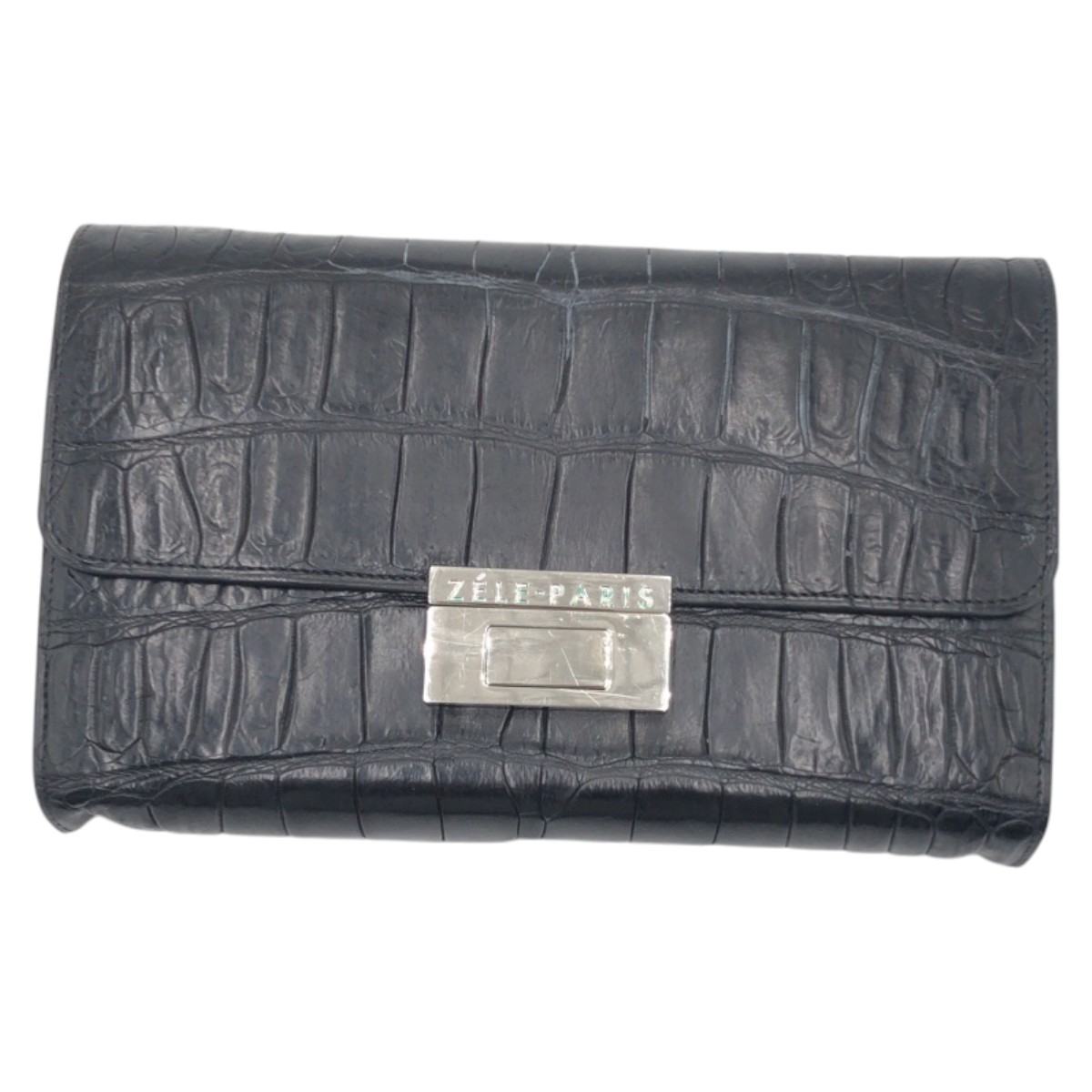 楽天市場】美品 ZELE-PARIS ゼルパリ クロコ ブラック 黒 クロコダイル