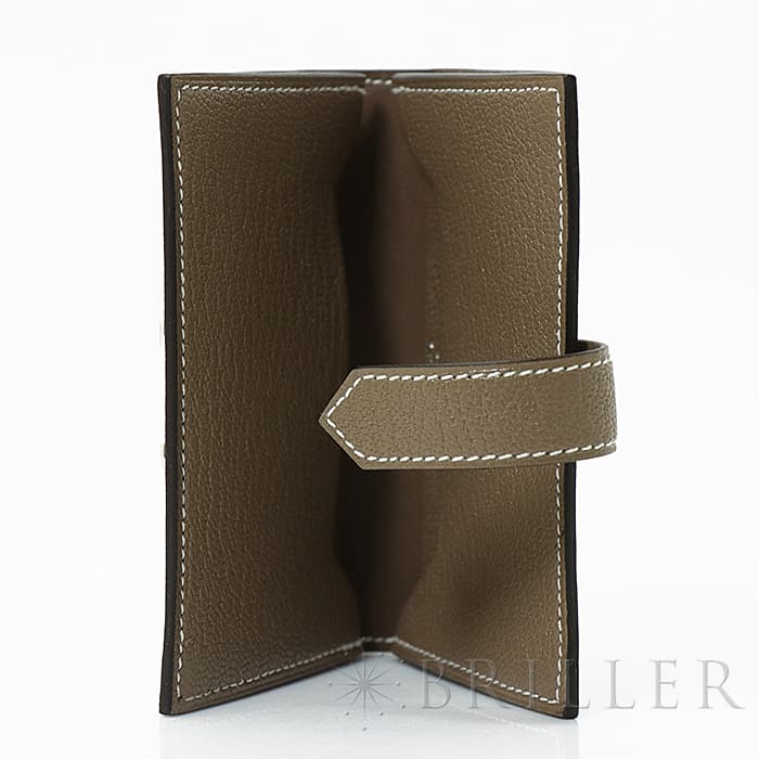 楽天市場】エルメス ベアン カードケース シェーブル エトゥープ