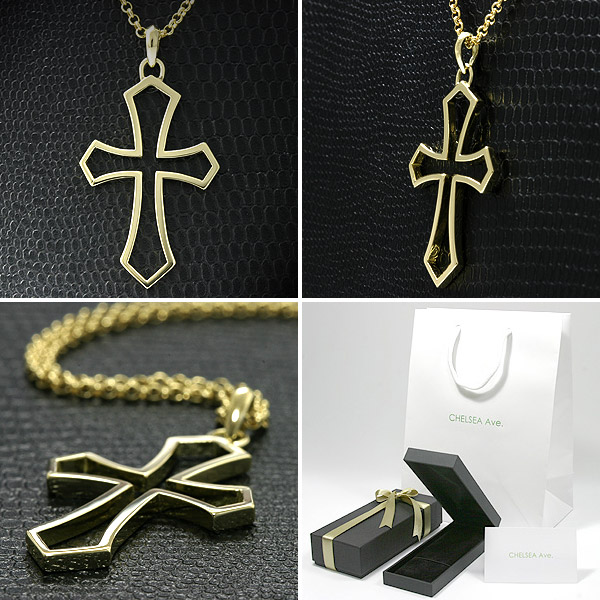 楽天市場】クロス ネックレス k18 ゴールド メンズ 【送料無料】 18金