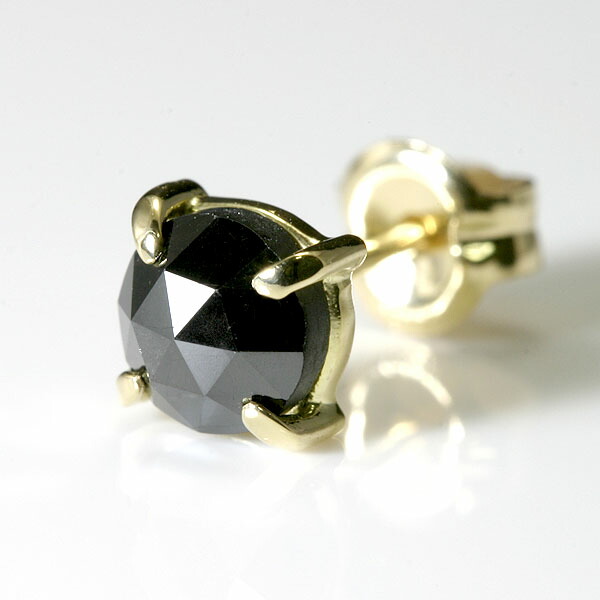 楽天市場】K18 ゴールド ブラックダイヤ 0.5ct メンズ ピアス ローズ