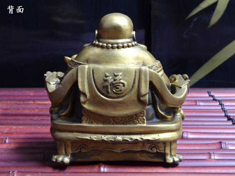 楽天市場】布袋様 置物 仏像 招財銅製龍座布袋 弥勒佛 宝くじ : 中国