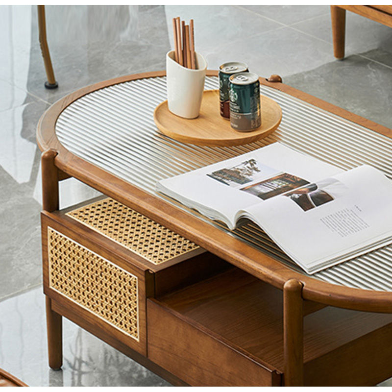 楽天市場】【5年保証】ローテーブル ガラス テーブル 木製 センター