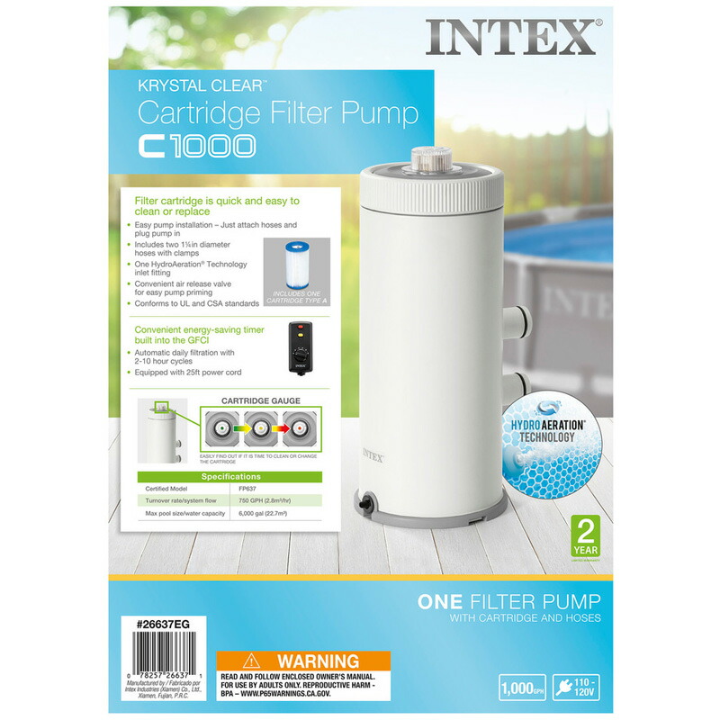 フィルターポンプC1000 KYSTAL CLEAR Amazon.co.jp: Intex C1000