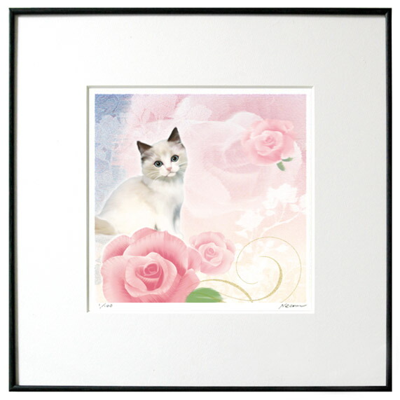 楽天市場】猫夢アート版画「薔薇2」ラグドール【猫 アートフレーム
