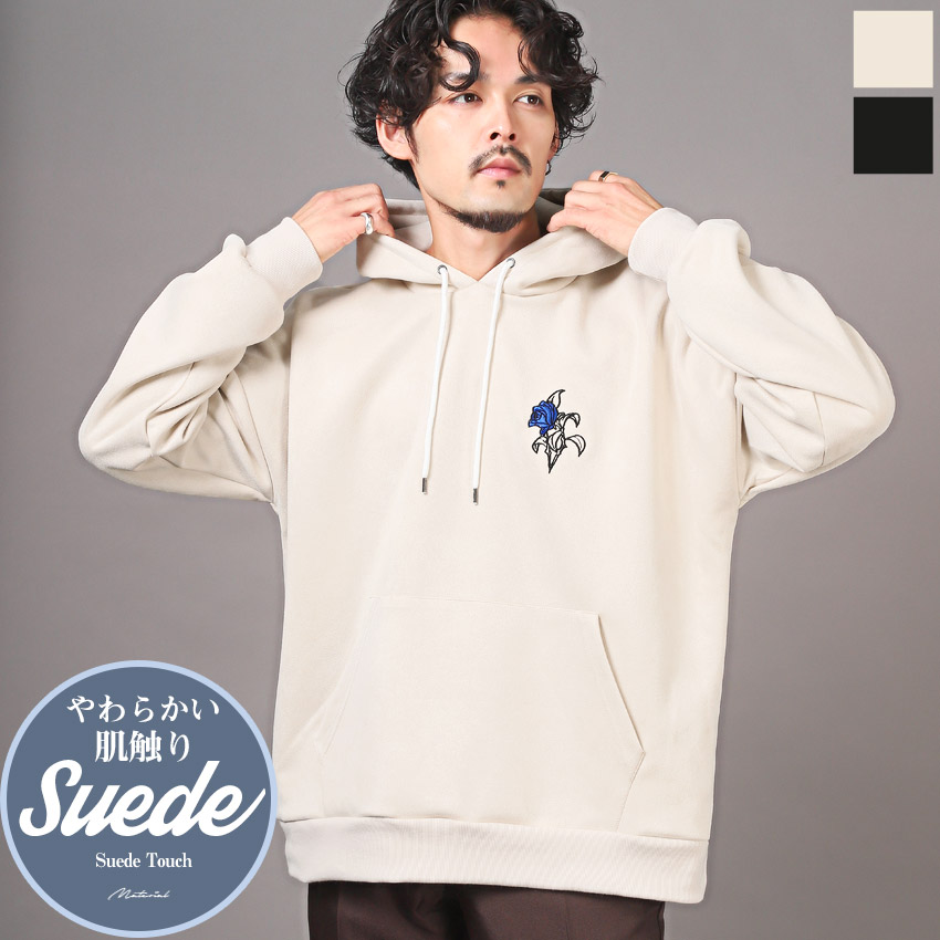 楽天市場】△送料無料△【ローズ刺繍スエードパーカー】メンズパーカー