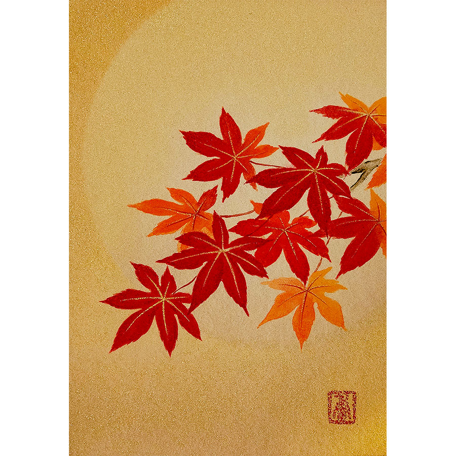 楽天市場】絵画 鈴木香／筆 「紅葉」 SM号 日本画 複製 額入り もみじ